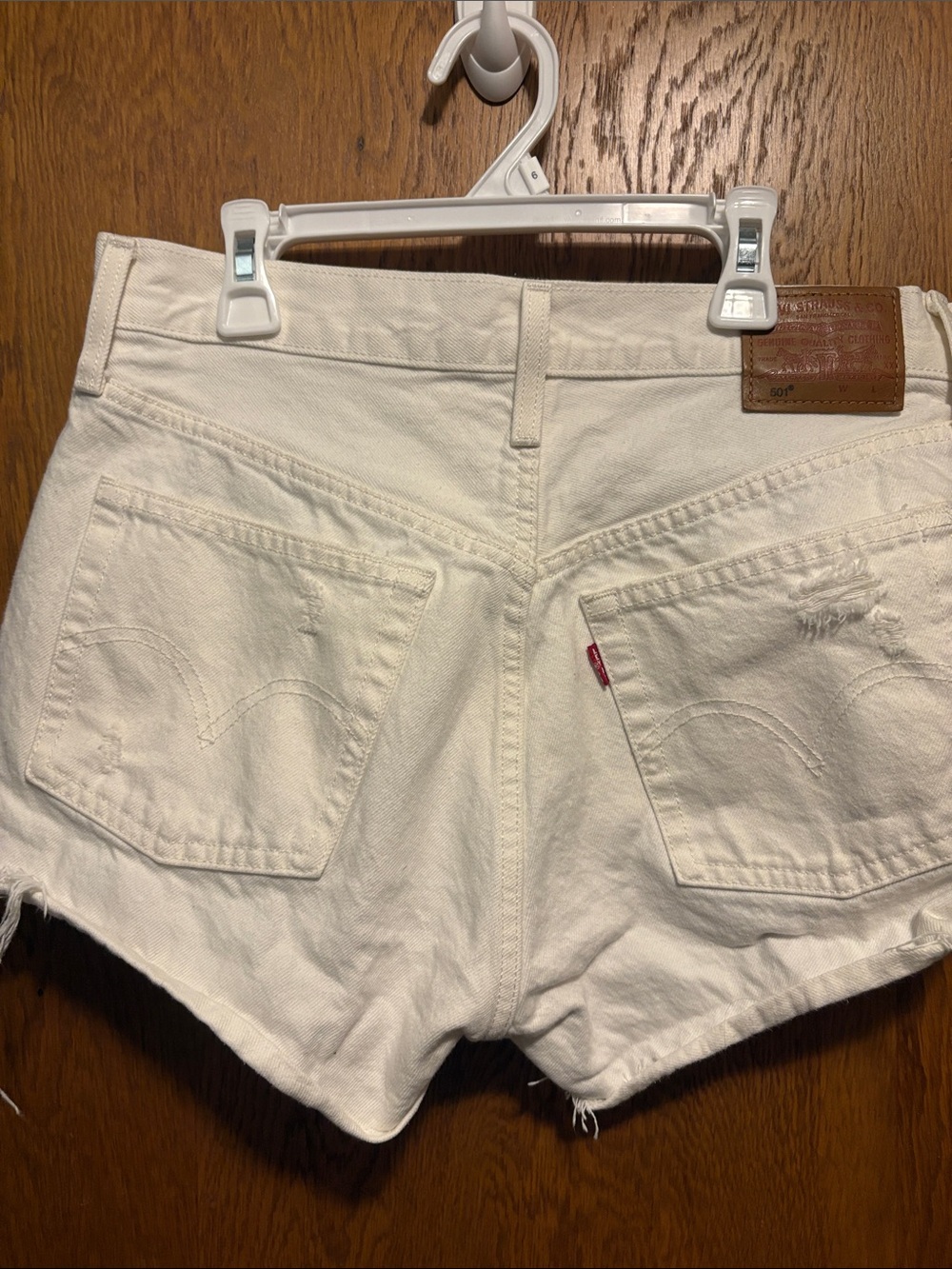 Levi's 501 White Denim Cutoff High-Rise Shorts size 28